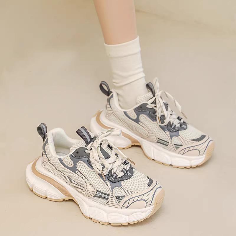 Dad Shoes Women 2025 New Spring Little White Shoes Platform Heightening Shoes Children Ins Trendy Versatile Niche Casual Shoes