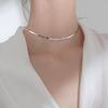 Glossy 925 Sterling Silver Clavicle Necklace - Women's INS Style Choker Jewelry