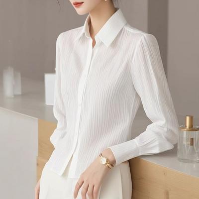 Primavera Chic Francese Super Bella Top Lusso Leggero Alla Moda Alla Moda Semplice e Versatile Camicia Bianca