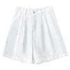 Retro Combed Cotton High Waist Bermuda Shorts - Women's Casual Summer Loose Fit