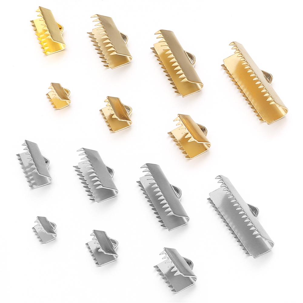 10-20pcs Stainless Steel Cove Clasps Cord End Caps String Ribbon Leather Clip DIY Jewelry Making Supplies for Necklace Bracelet