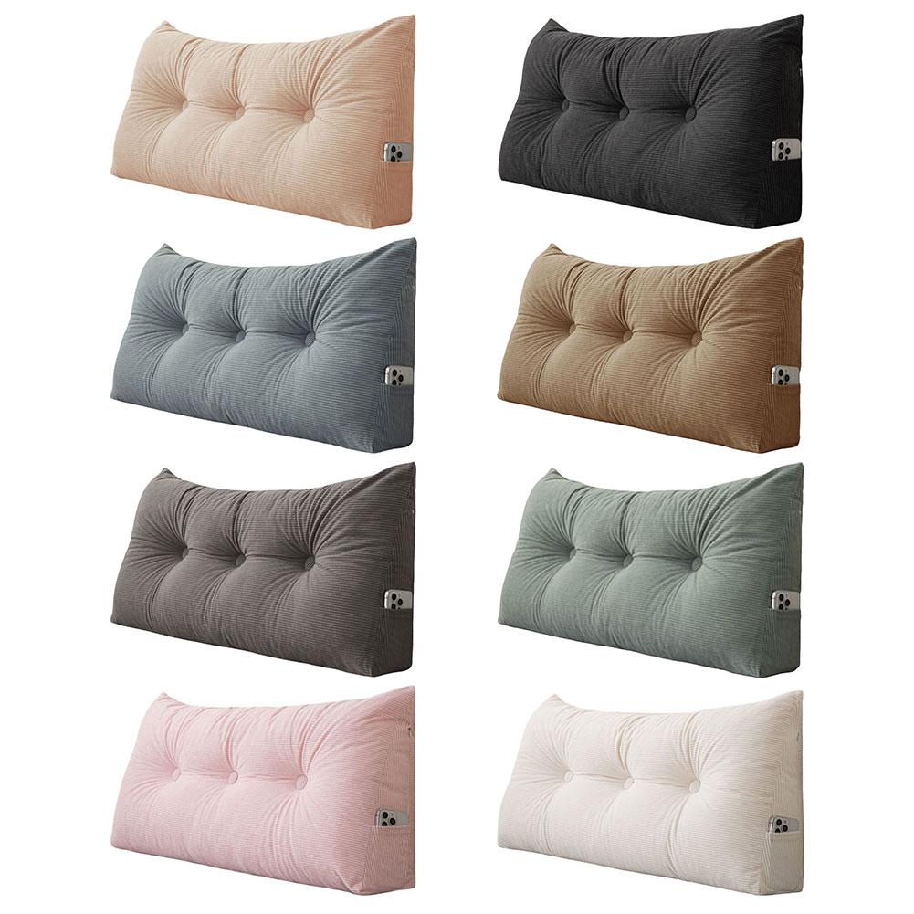 1pc Read Pillow Triangular Large Bolster Backrest Pillow, Double Bed Headboard Cushion, Lumbar Support For Sofa Daybed Tatam