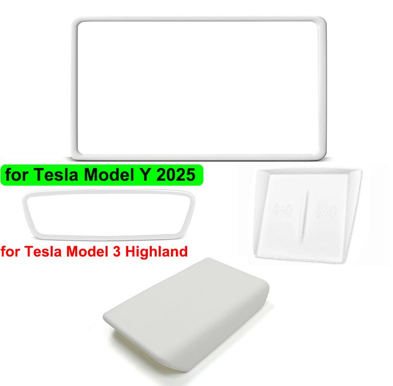 for Tesla Model Y Juniper 2025 Center Console Wireless Charging Pad Mat Screen Rearview Mirror Protector Frame New Model3