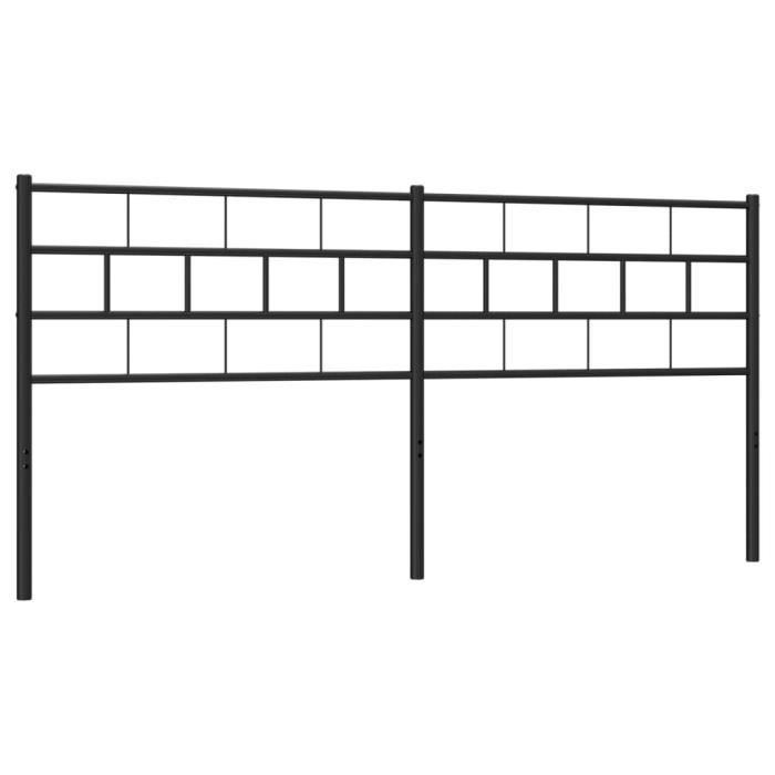 VidaXL Tête de lit métal noir 193 cm 355696