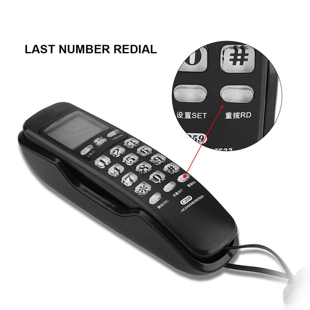 Last Number Redial Wall Telephone Call Records Checking Noise Cancelling Landline Wall Phones