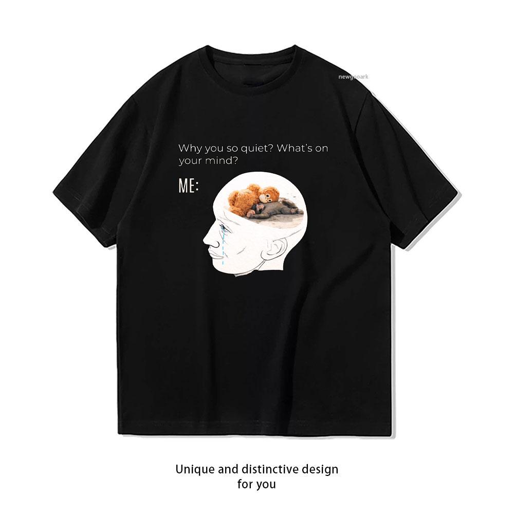 Why You So Quiet Whats on Your Mind Me Punch Monkey Tshirt Women Unisex Casual Cotton Graphic T Shirts Adult Camisetas Tops Tee