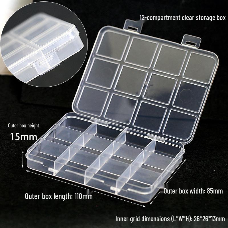 12-Grid Nail Art Storage Box with Independent Compartments