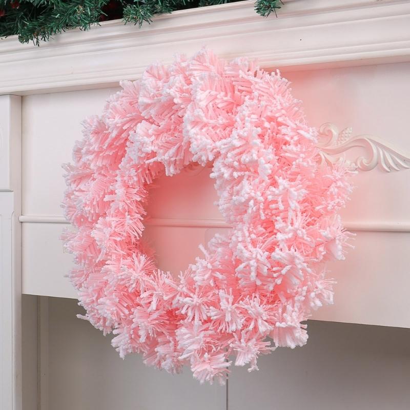 40cm/50cm Christmas Artificial Wreath Door Hanging Simulation Garlands for Inviting Holiday Christmas Setting Decors
