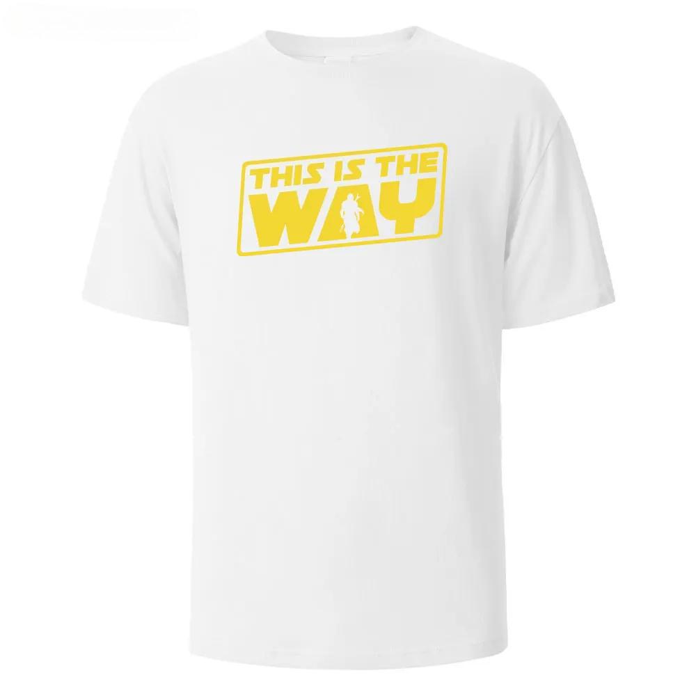 This Is The Way Print Quality Cotton Men s T-shirt Comfortable Fit Round Neck Breathable Fabric Casual Men s T-shirt Y2K Tops S