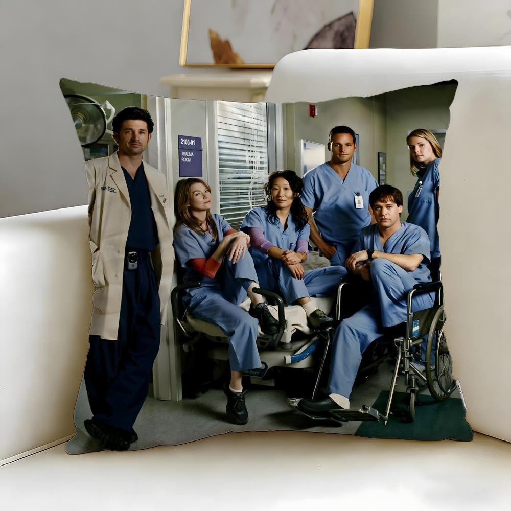 classic TV series Greys Anatomy Cushion Cover Soft EasyWash Pillow Case Versatile for Couch Bed Travel and Office