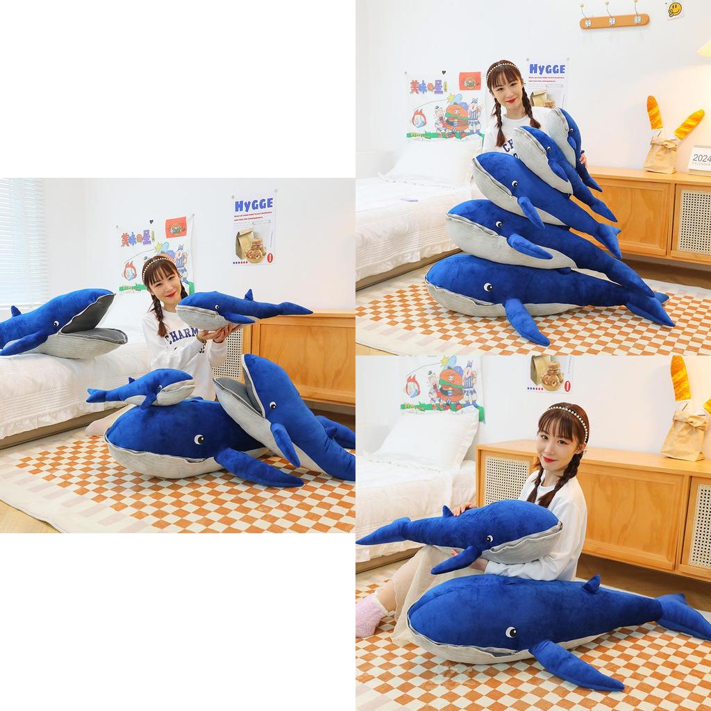 Adorable Blue Whale Plush Toy Soft And Cuddly Stuffed Animal Pillow For Girls And Boys