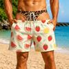 Tropical Plant Flowers Print Fake Buttocks Pattern Funny Men Swim Trunks Perfect Quirky Party Gifts Summer Fashion Beach Shorts