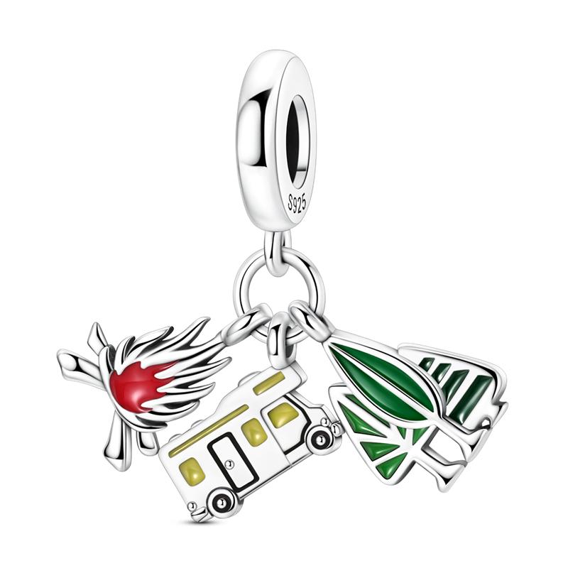 Copper Starry Night By Van Gogh Charms Bead Cz Zircon Whale Cat Pendant Fit Original Bracelet Necklace Diy Jewelry