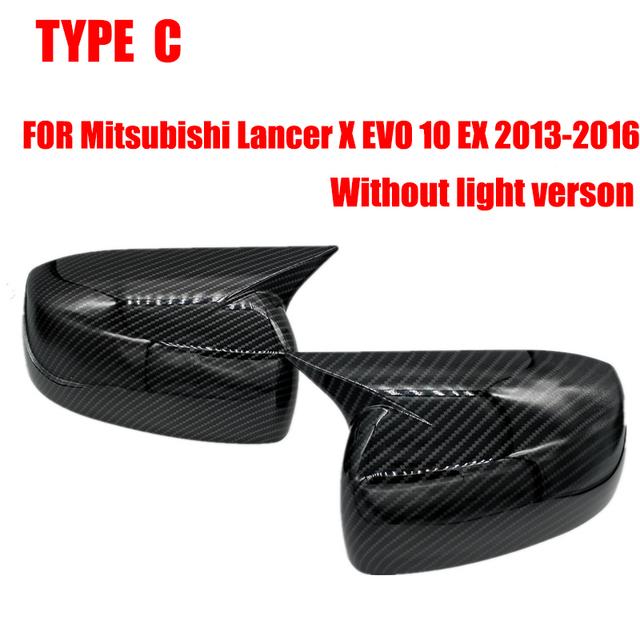For Mitsubishi Lancer X 10 EX EVO 2008-2016 Side Door Rearview Mirror Cover Cap Trim Shell Sticker Car Styling Accessories Part