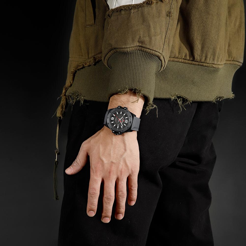 Naviforce Original Fashion Quartz Men Watch Silicone Strap Waterproof 50m Calendar Luminous Pointer Men Boys Casual Lightweight Watch NF7122