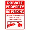 Ingen Parkeringsskylt Tungmetall 8x12 Tum Privat Egendom Varning Bärgning Varning Röd Vit Uppfart Garageport Väggdekor