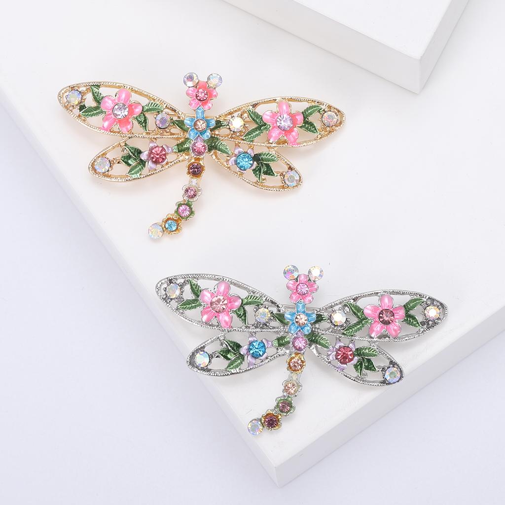 Luxury Rhinestone Dragonfly Brooches for Women Unisex Insect Pins Event Party Gifts New Backpack Decoration Clothes Accessories