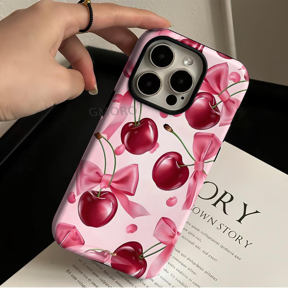26 Years Old New Cherry Bow Mobile Phone Case Magsafe Protective Case for Apple 17/16/15 Mobile Phone Case