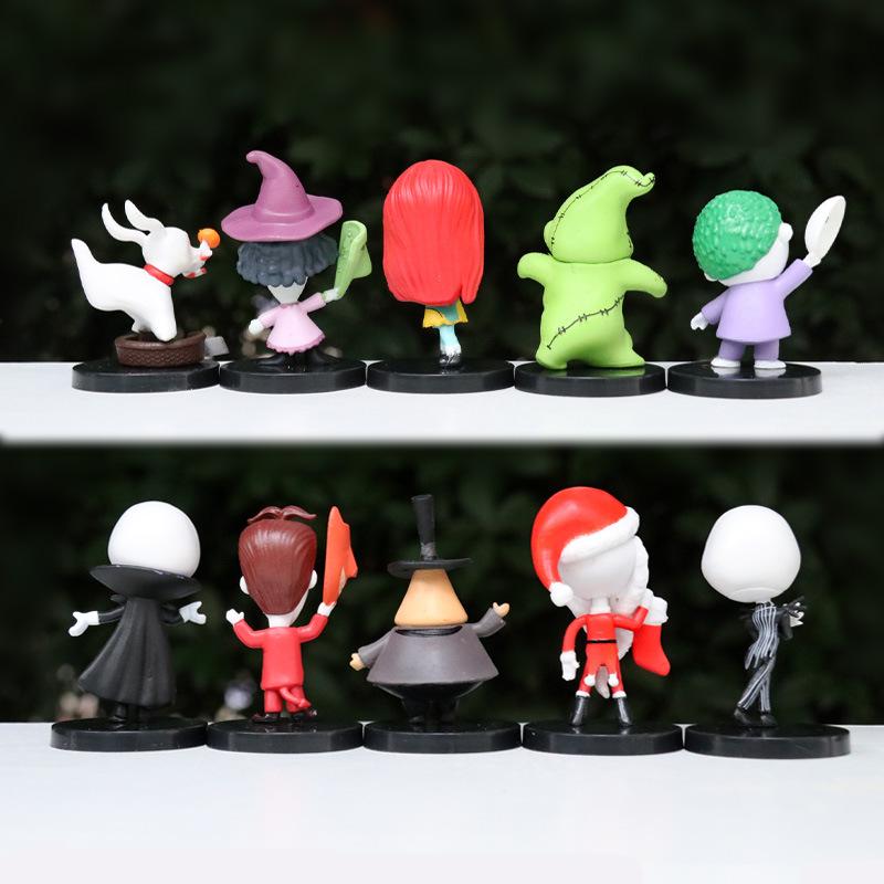 10ks Nightmare Sally Jack Skellington Vánoční PVC Model Vinylová Figurka Halloween Dárek Akční Figurka Hračky