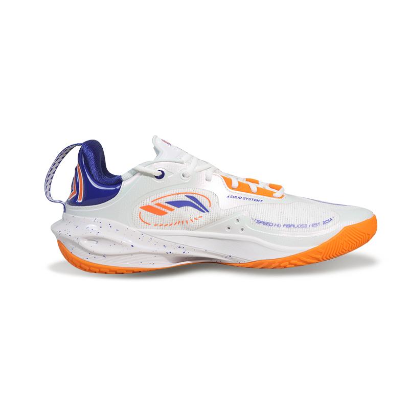 Li Ning Flash Attack 11 CBA Shanghai Team PE Edition Men Basketball Shoes White Orange ABAU053-29