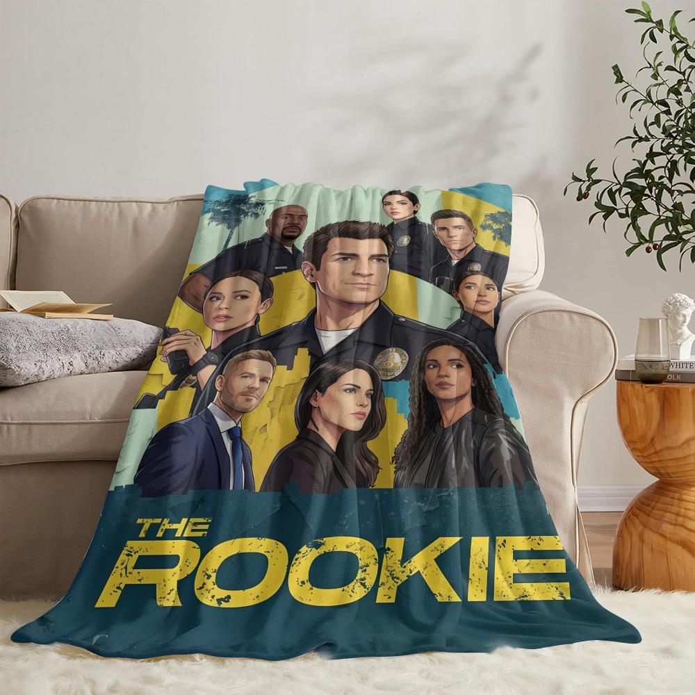 GUOYU Blanket TV The RRookie Throw Soft Flannel Throw Summer Blanket Lightweight Cozy Nap Blanket for Sofa Bed Travel