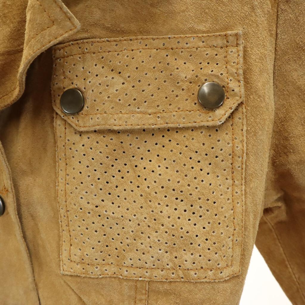 70s 80s vintage Suede Jacket Camel Women Used