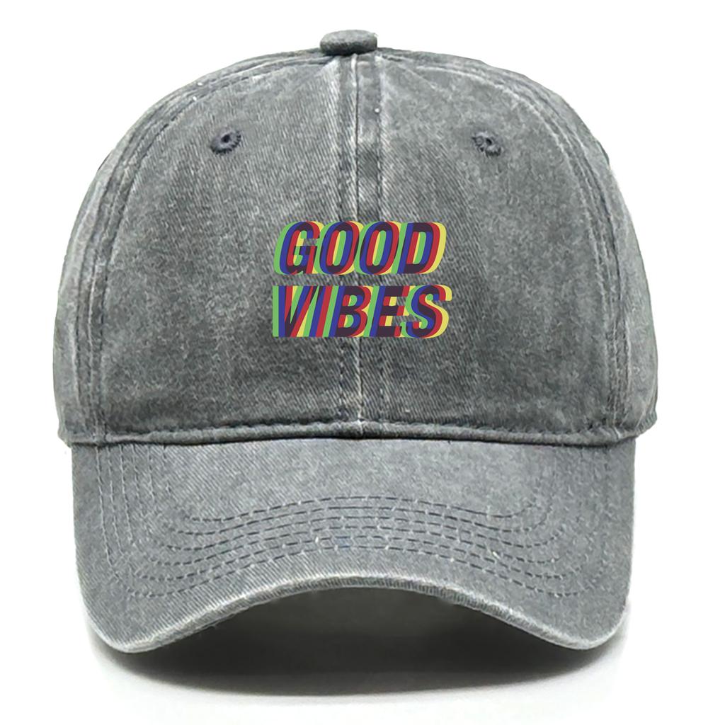 Unisex Baseball Caps "GOOD VIBES" Trucker Cap Casual Fashion Adjustable Baseball Hat Ideal Choice For Gifts One Size Fits All