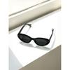 Daiso [uv Protection Up To 99 ] Oval Sunglasses Black