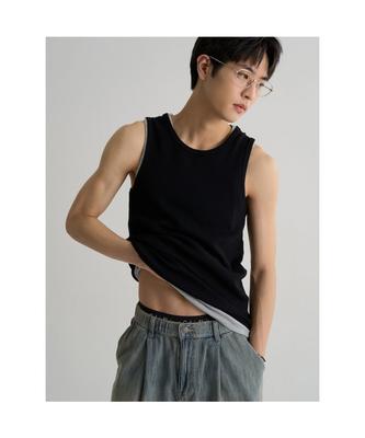 Rib Tank Sleeveless Black