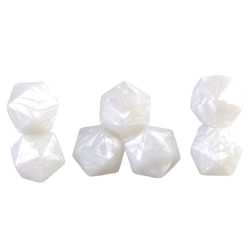 7 Pezzi Dadi Vuoti Bianchi 20mm Dadi Acrilici con Superfici Lisce Dadi a 20 Facce per Giochi da Tavolo e Insegnamento Facili da Usare