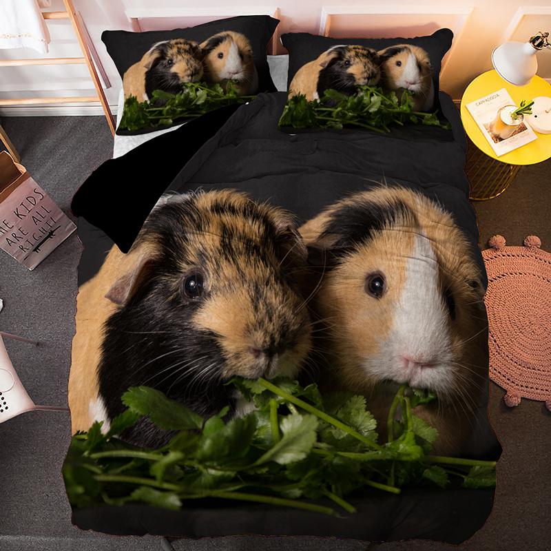 Comforter Guinea Pig Bedding Set King/Queen Size Cute Mouse 3D Printed Animal Comforter For Kids Boys Girl Hamster