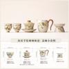 Ceramic cover bowl tea set New Chinese pure hand-painted persimmon Kung Fu tea set Tea bowl Fair cup Teacup household