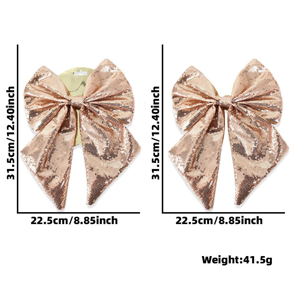 Holiday Sparkling Bow Sequin Pearl Cotton Bow Christmas Tree Set Decoration