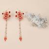 Silk Tassel Flower Hair Clip Set Lightweight and Elegant Headwear for Wedding Photoshoots