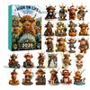 2026 New Highland Cow Figures Advent Calendar , 24PCS Decorative Hanging Ornament Countdown Calendar Christmas Gift Supplies