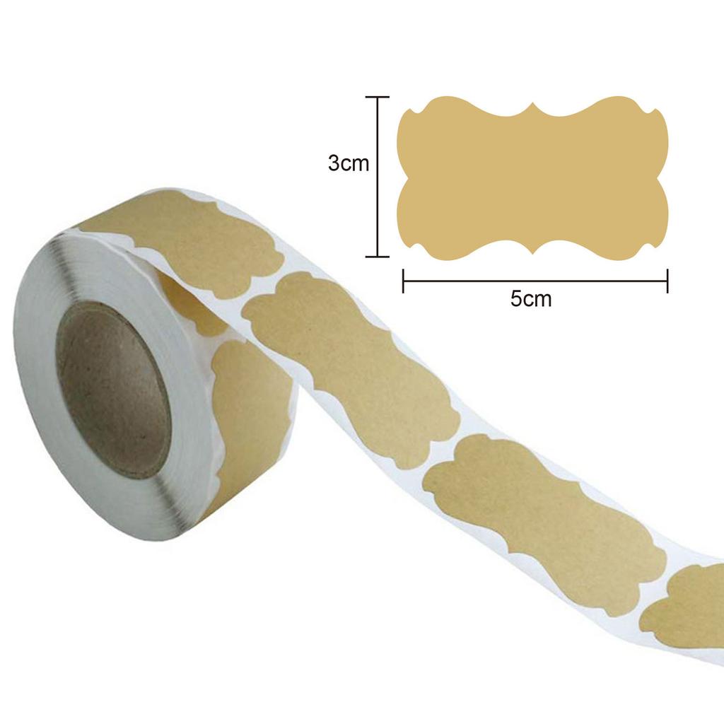 Naklejki z papieru Kraft Puste etykiety Ręcznie robione artykuły papiernicze Etykiety na prezenty Papier dekoracyjny Etykieta na słoik z przyprawami Naklejka do zaklejania kopert DIY