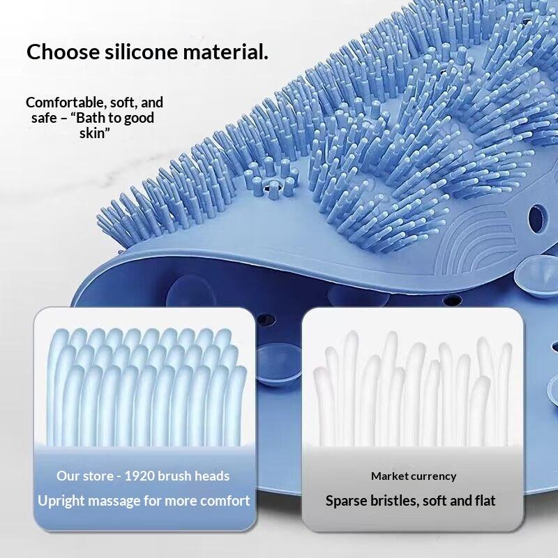 1Pc Back Scrub Bath Brush Suction Cup Non-Slip Foot Massager Pad for Bathroom Shower Deep Cleansing Skin Care