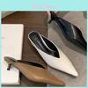 Pu Material Womens Elegant Pointed Toe Mid Heels For Office And Casual Outings
