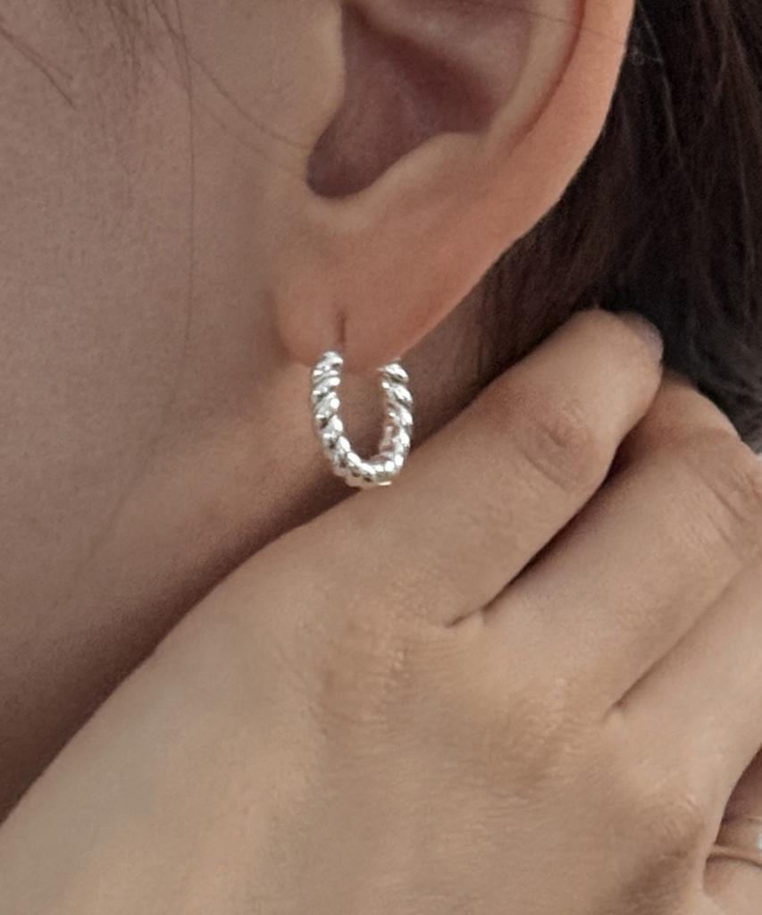 Baradu 925 Big Twisted Hoop Earrings