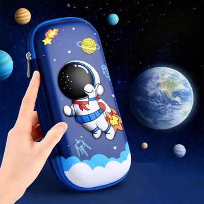 Pencil Case Space-Themed Design Large Capacity Extra Large Pencil Pouch Multiple Compartments Smooth Zipper Stationery Organizer