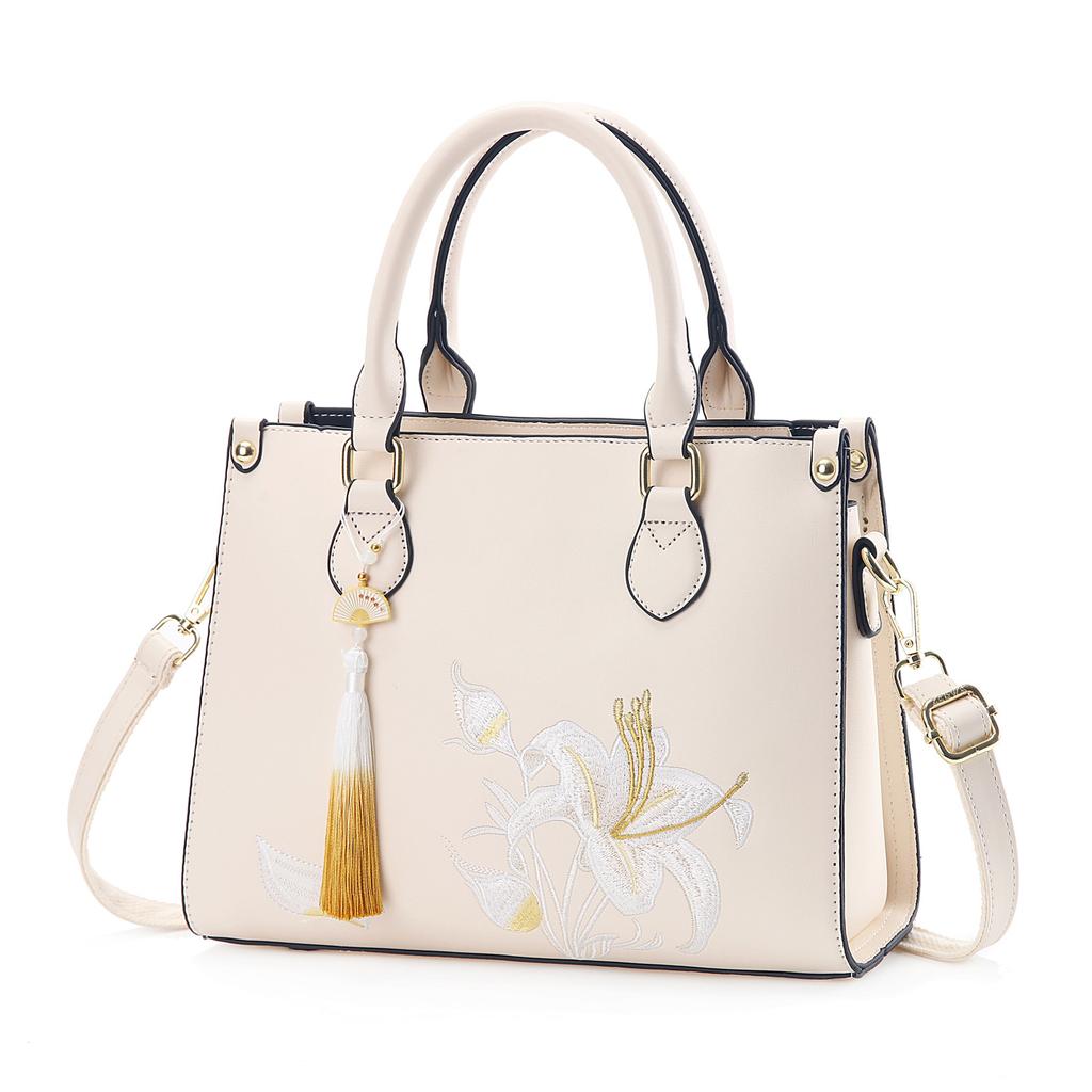 Lady mother handbag messenger 2025 new high-end Chinese style embroidery middle-aged wedding bag large capacity