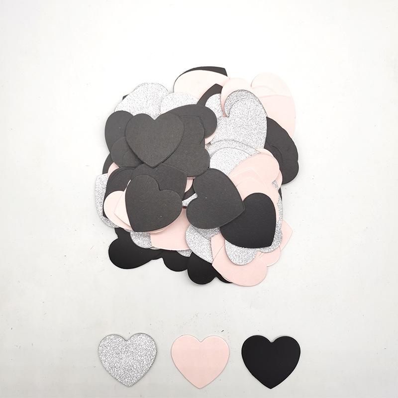 100pcs Glittler Rose Gold 3cm Heart Paper Confetti Wedding Card Paper Confettis Birthday Baby Shower Wedding Party Supplies