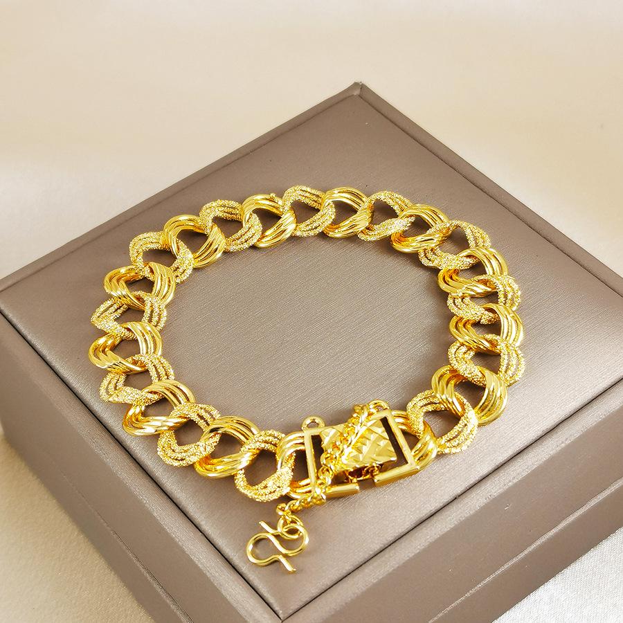 24K Gold Plated 1.2cm Wide Engraved Middle Eastern Luxury Bracelet for Men and Women - Perfect for Festivals or Gifts