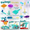 Kids Cleaning Set Toddler Cleaning Toy Set Pretend Play Housekeeping Educational Toy with Cleaning Cart Broom Dust Pan Mop