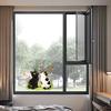 Adesivo per Finestra Design Gatto Bianco Nero Fiore, Aderenza Elettrostatica Decalcomania in Vetro Impermeabile per Soggiorno Camera da Letto Ingresso Decorazione Casa