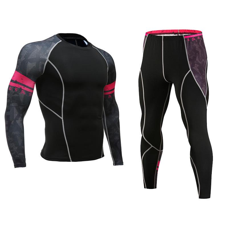 Men's European & American Long-Sleeve Quick-Dry Elastic Fitness T-Shirt