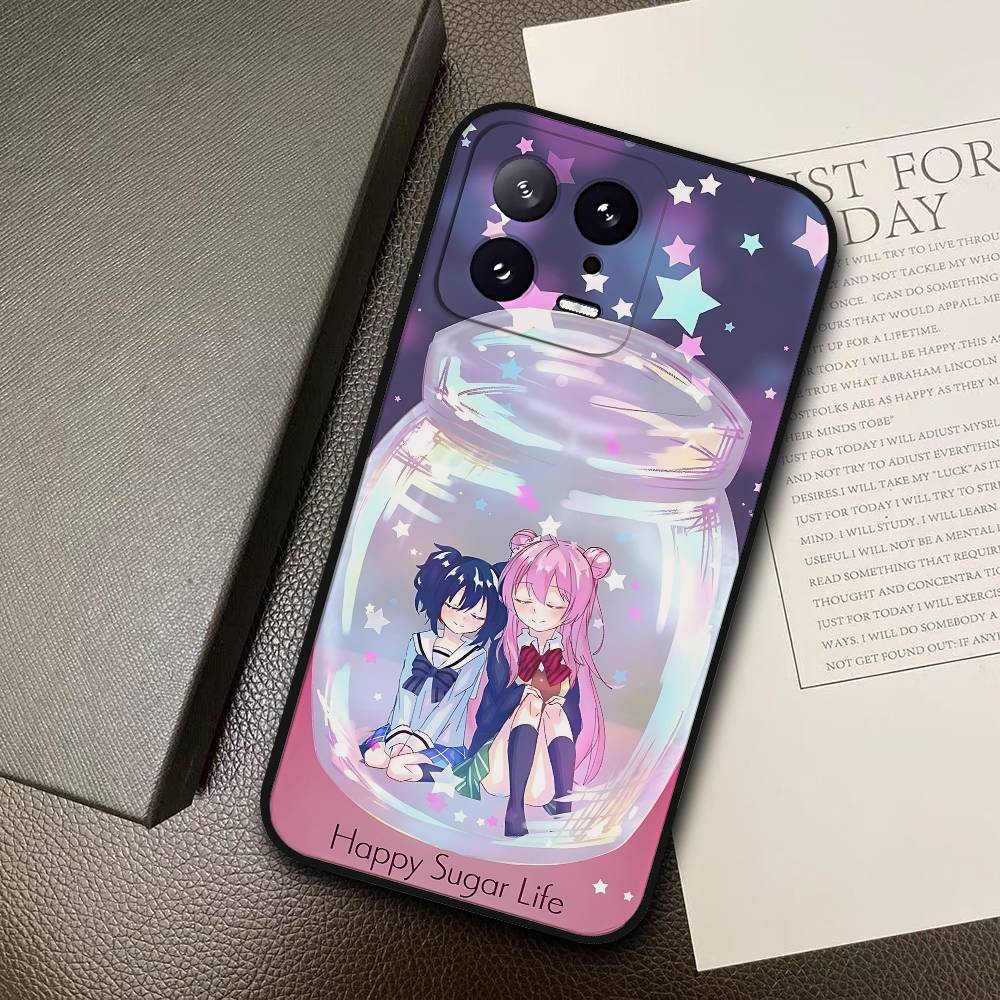 Happy Sugar Life Slim Black Shockproof Phone Case: Snug Fit For Xiaomi 12,11,12S Ultra & Redmi Note 11,10T,9,9A,8Pro,8T,5G