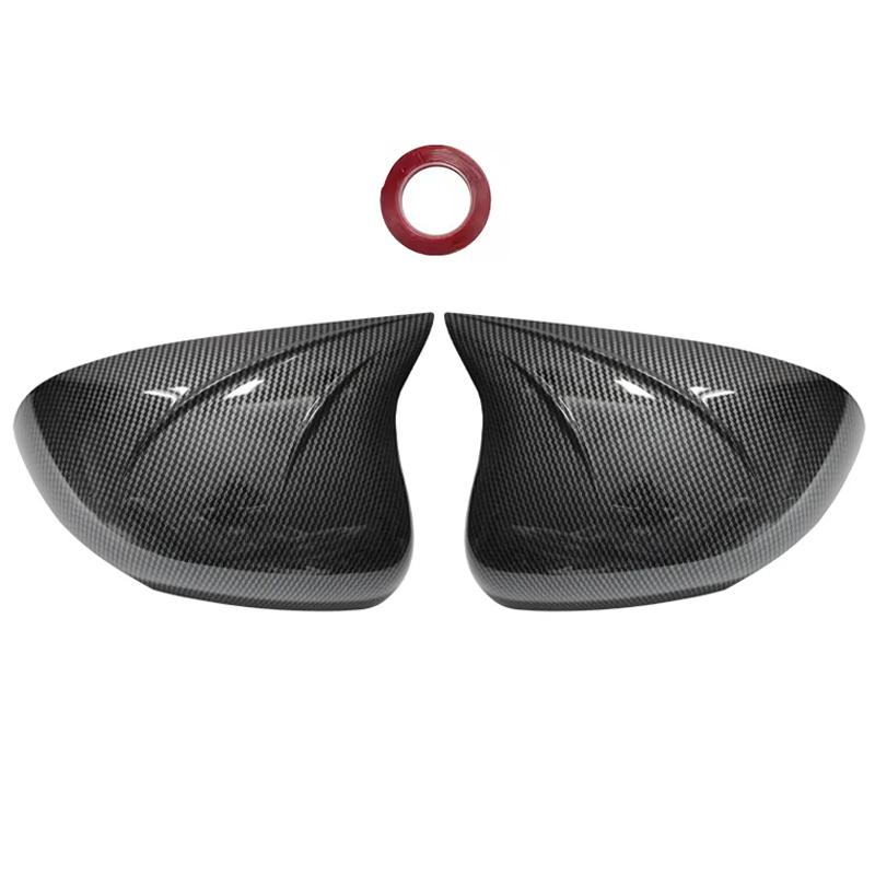 Decoration Door Mirror Cover For Mercedes-Benz A-Class -2025 Carbon Fiber Glossy Black Car Rearview Accessories