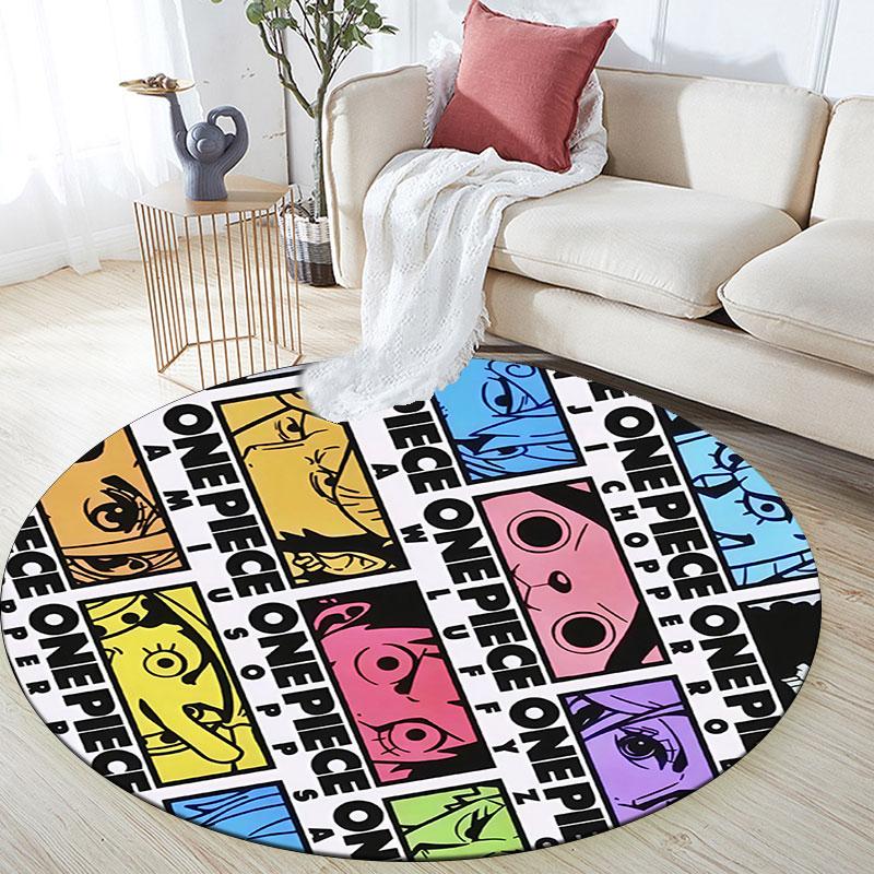 One Piece3,Round Area Rug,Carpet Rug for Living Room Bedroom Sofa Playroom Decor,Non-slip Floor Mat