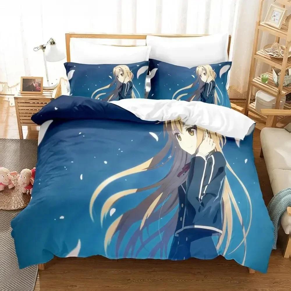 

Sword Art Online Bedding Set 3D Anime Print Printed Bed Set Duvet Cover Pillowcase Linen Sheet Quilt Cover Full Queen King Size 135x200cm